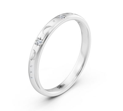 Bague Himmelsglanz en or blanc avec de délicats diamants de laboratoire