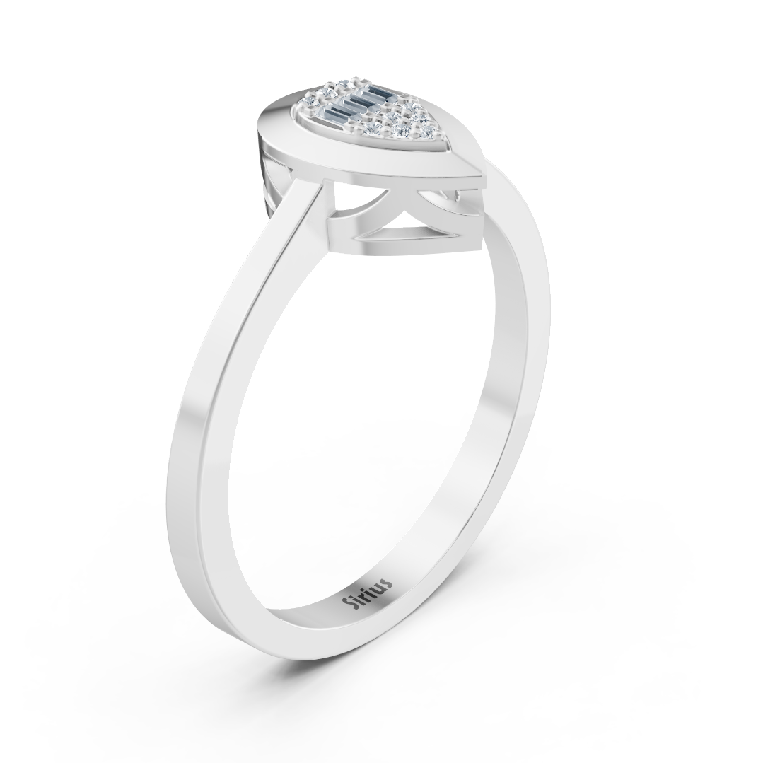 Beyaz Altın lab-grown elmaslı zarif yüzük - 77R0259 - Rosy Lab Diamonds'tan yüksek kaliteli Mücevher