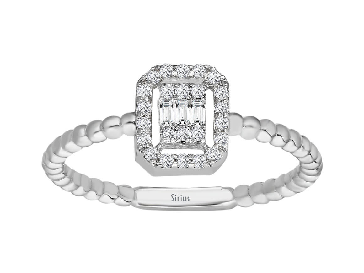 Alba Weißgold Ring mit Baguette- & Runddiamanten - 1,89 Karat - hochwertiger Schmuck von Rosy Lab Diamonds