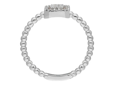 Bague élégante en or blanc 14 carats « Alba » avec 3 diamants baguette et 24 diamants ronds – 1,89 carat