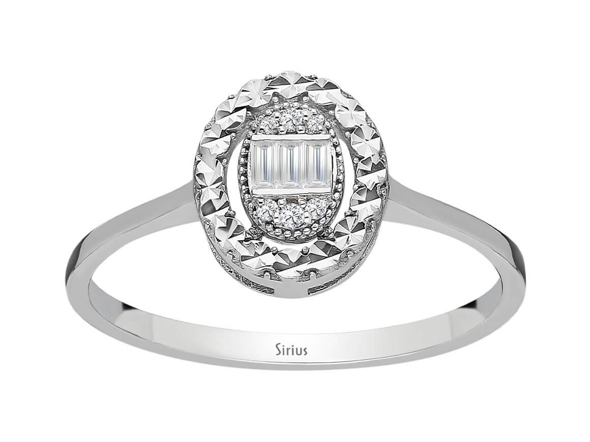 Weißgold-Ring „Anais“ mit 0,06 Karat Diamanten, 8K