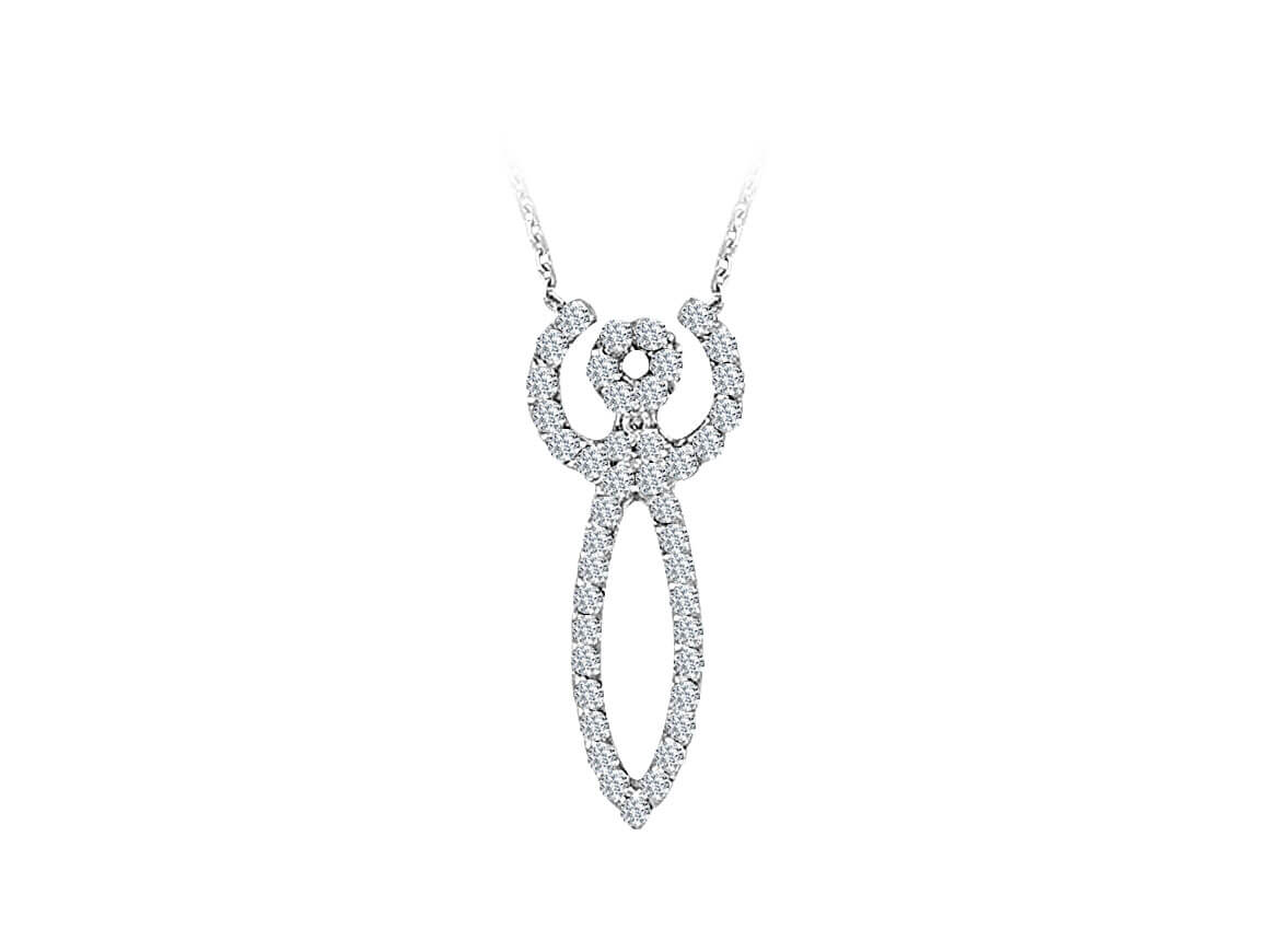 Diamond pendant Artemis - goddess symbol | 14K White Gold - high-quality Jewelry by Rosy Lab Diamonds