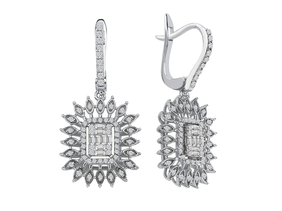 Ilaria Hängeohrringe - 138 Diamanten in 585er Weißgold | Luxuriöser Ohrschmuck - hochwertiger Schmuck von Rosy Lab Diamonds