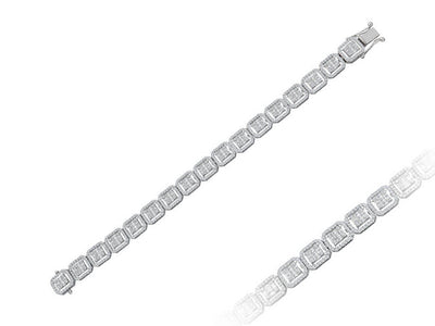 Statement bracelet with 476 round & 85 baguette lab-grown diamonds in 14K white gold