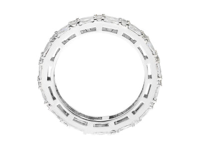 Elegant diamond ring in Tamtur style with 30 round and 30 baguette diamonds