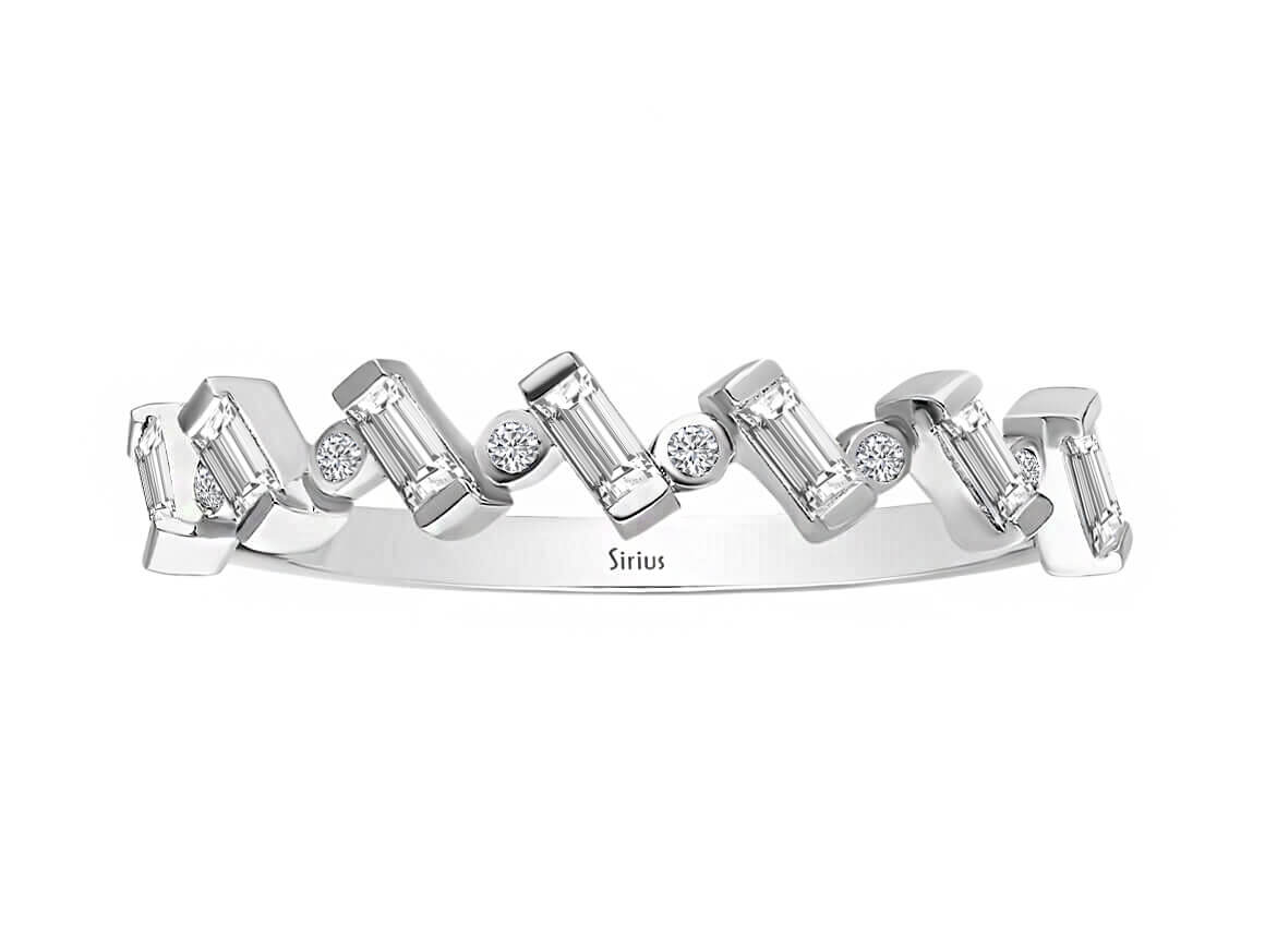 Ring mit Diamant & Labordiamanten in 14K Weißgold | Rosy – hochwertiger Schmuck von Rosy Lab Diamonds