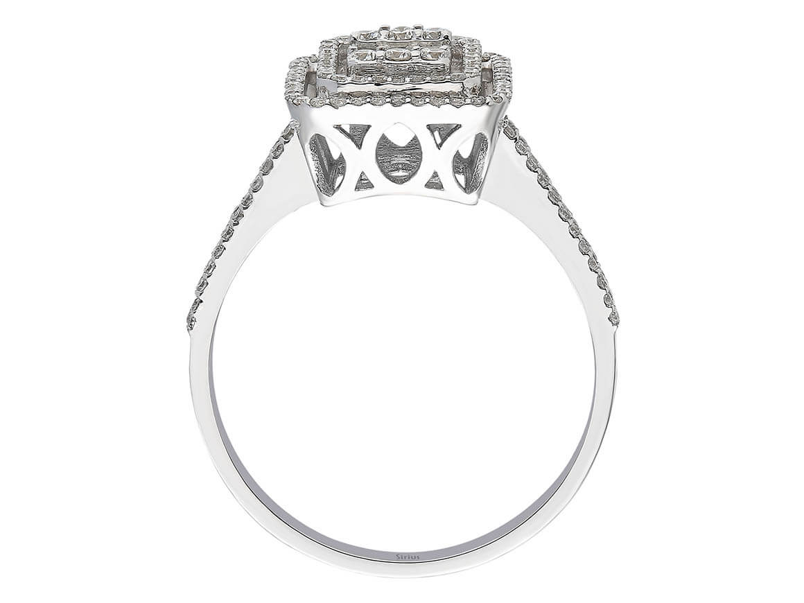 Exquisite 14K White Gold Ring with Baguette & Round Diamonds – 2.65 Carats – High-Quality Jewelry by Rosy Lab Diamonds