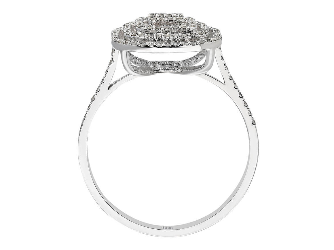 Elegant 14K White Gold ring with baguette and round diamonds – 2.16 carats – high-quality Jewelry from Rosy Lab Diamonds