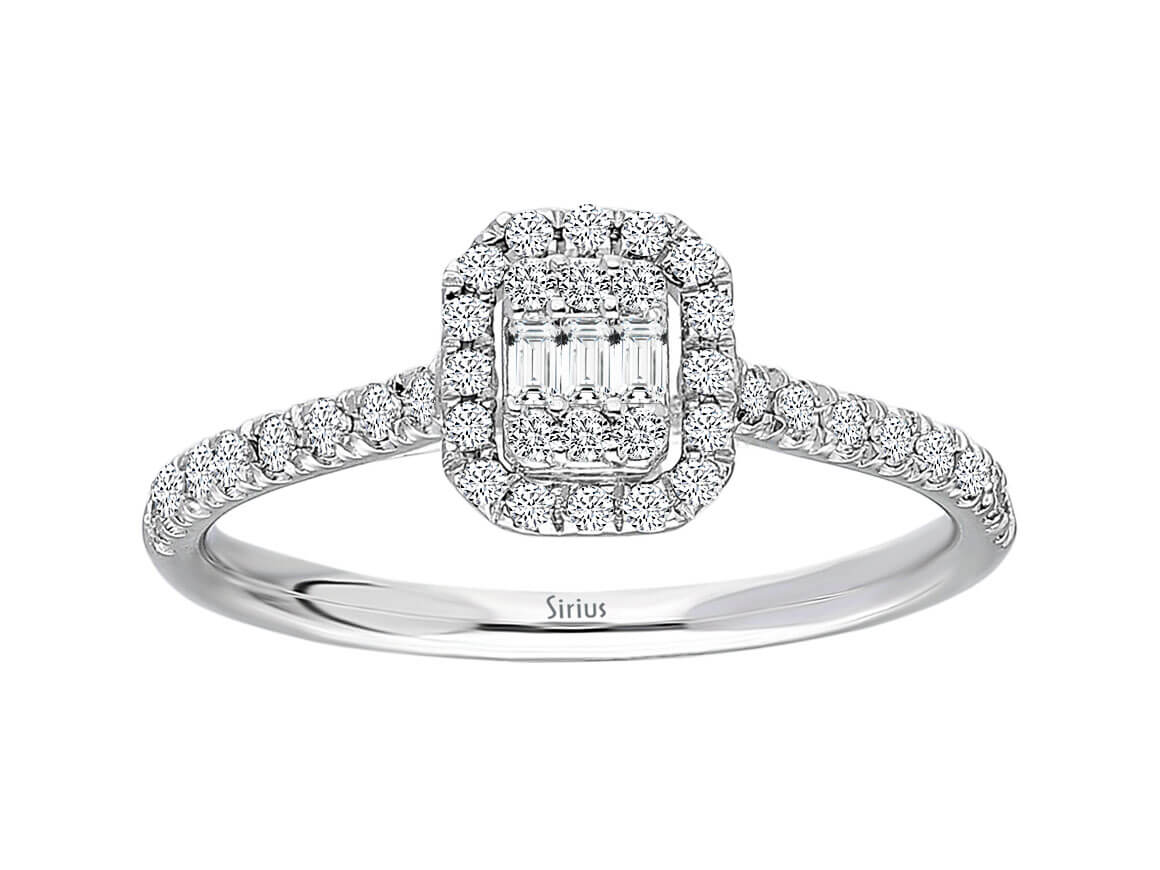 Eleganter Baguette-Diamantring mit laborgezüchteten Diamanten in 14 Karat Gold - hochwertiger Schmuck von Rosy Lab Diamonds