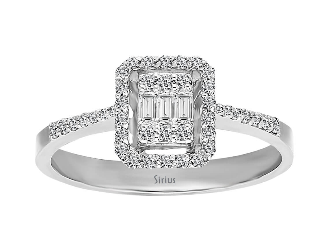 Ring mit Diamant & Diamanten in 14K Weißgold | Rosy – hochwertiger Schmuck von Rosy Lab Diamonds