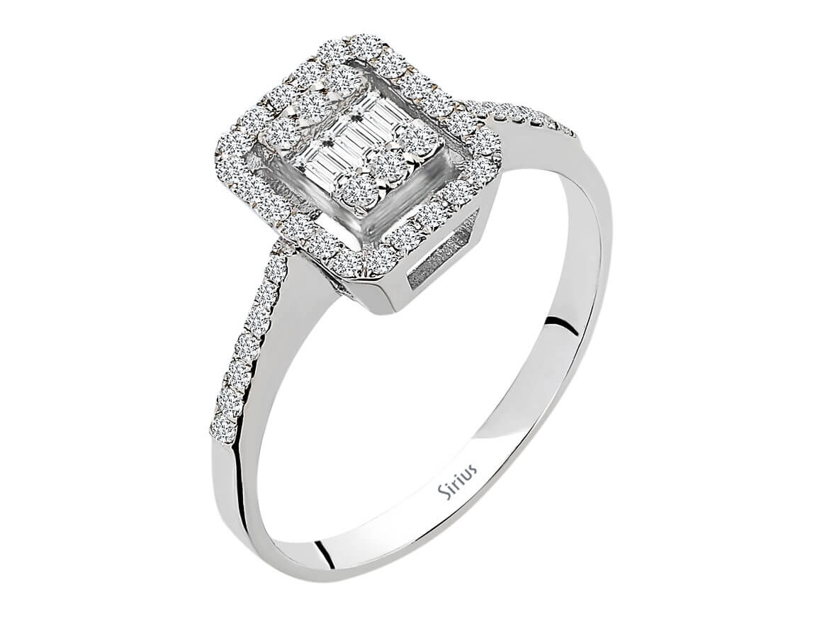 Ring mit Diamant & Diamanten in 14K Weißgold | Rosy – hochwertiger Schmuck von Rosy Lab Diamonds