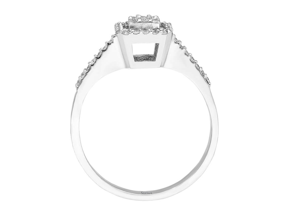 Beyaz Altından Baget ve Pırlanta Pırlantalı Pırlanta Yüzük - 0,25 ct | 14K - Rosy Lab Diamonds’tan yüksek kaliteli Mücevher