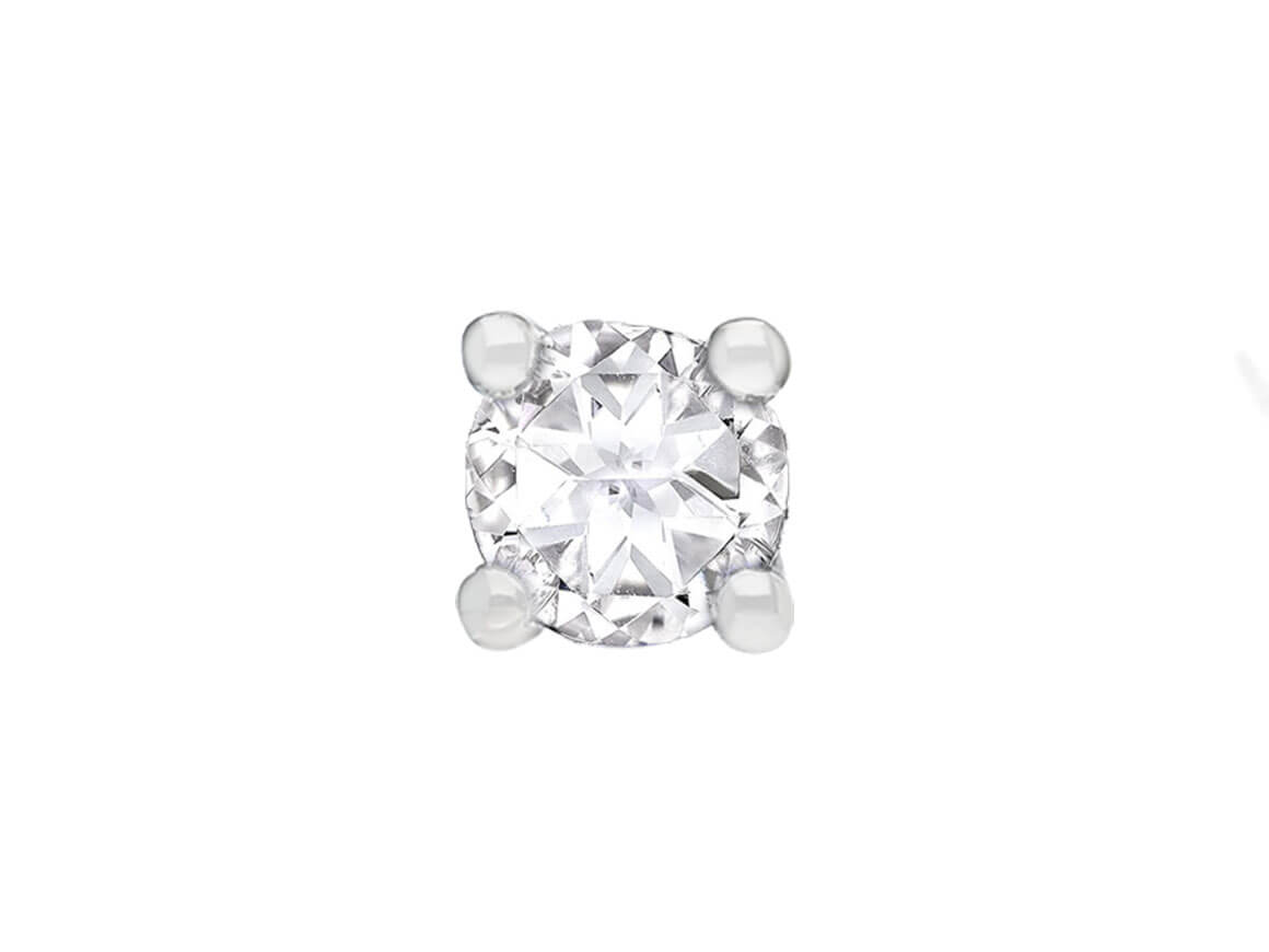Clous d'oreilles pour hommes avec saphir blanc en or blanc 585
