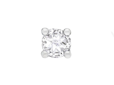 Clous d'oreilles pour hommes avec saphir blanc en or blanc 585