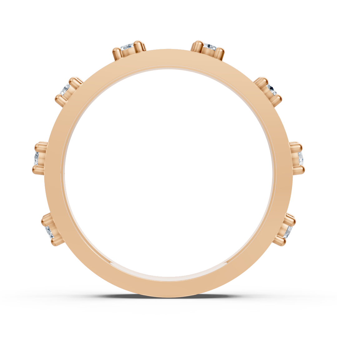 Bague diamant Birgie or rose 14K avec 8 brillants