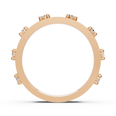 Bague diamant Birgie or rose 14K avec 8 brillants