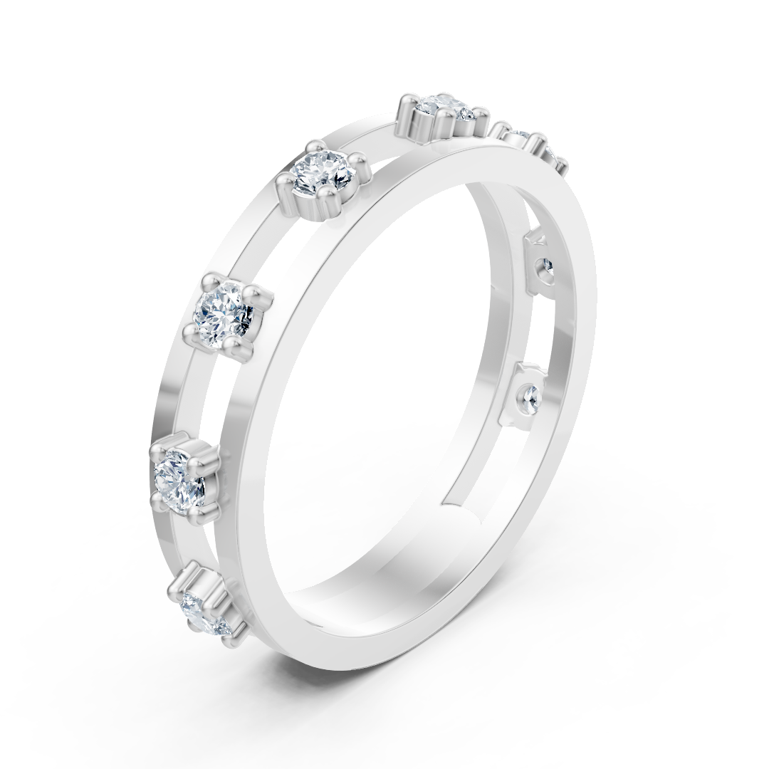 Birgie Pırlanta Yüzük Beyaz Altın 14K, 8 pırlantalı – Rosy Lab Diamonds’tan yüksek kaliteli Mücevher
