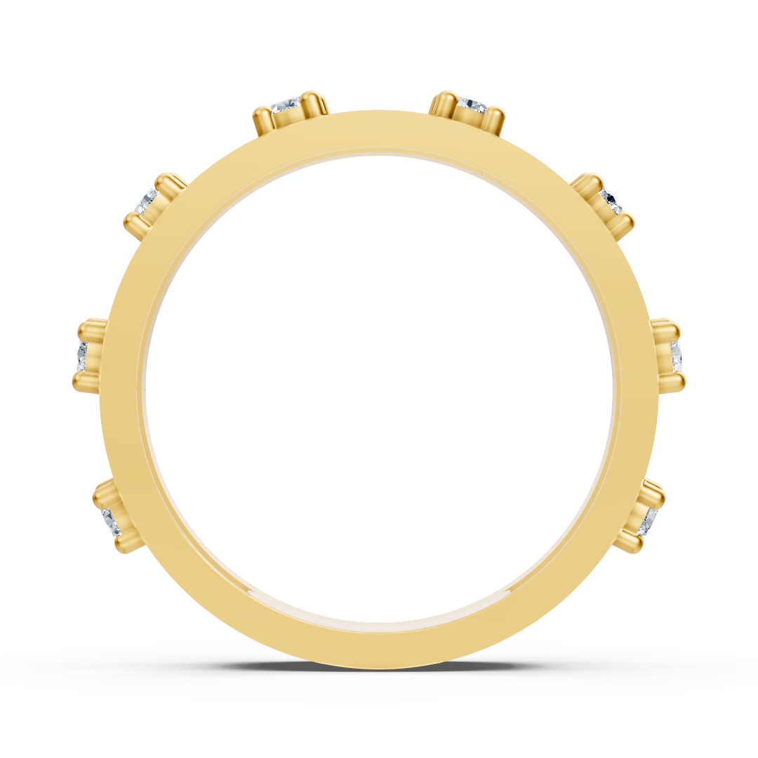 Bague diamant Birgie or jaune 14K avec 8 brillants
