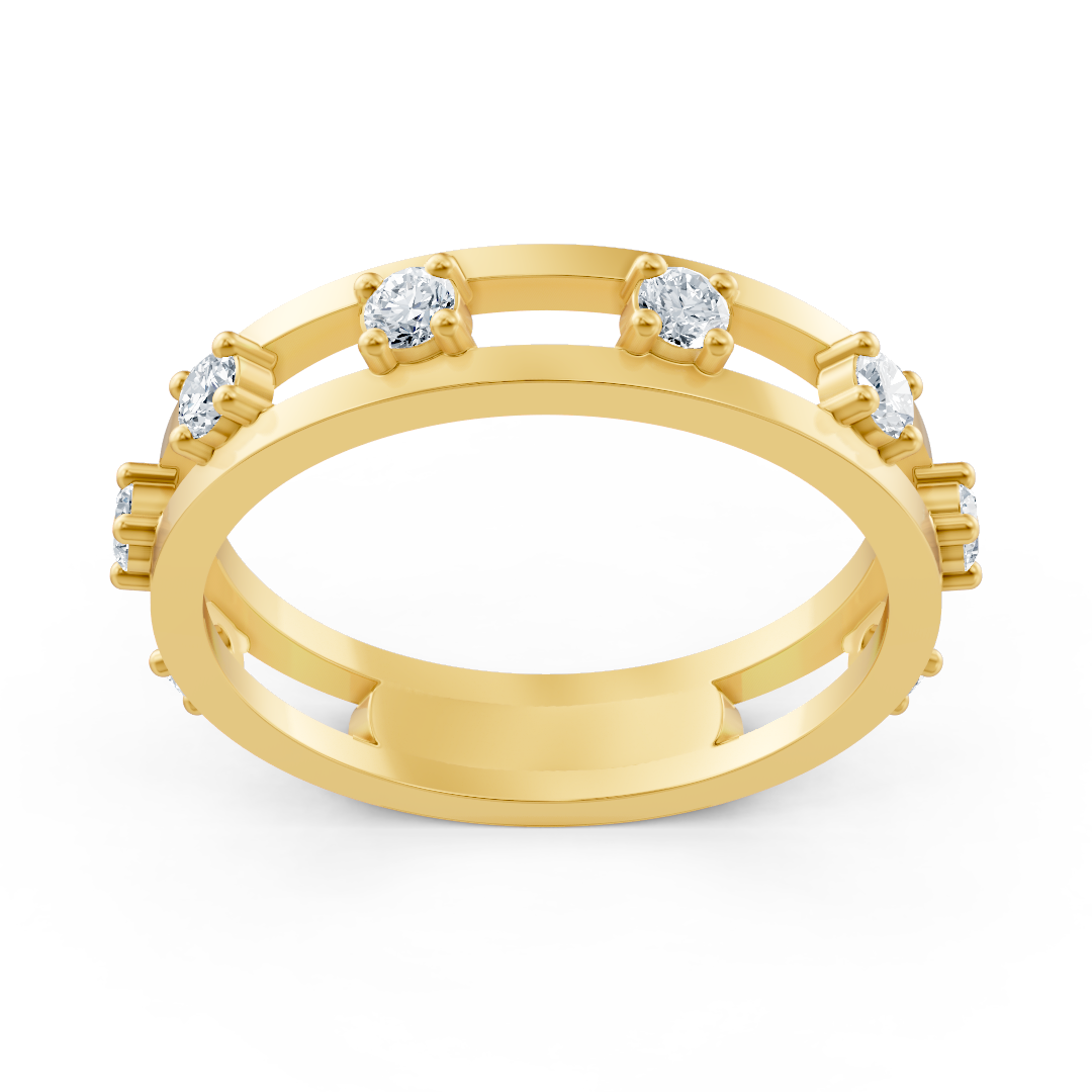Bague diamant Birgie or jaune 14K avec 8 brillants