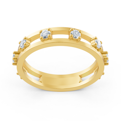 Bague diamant Birgie or jaune 14K avec 8 brillants