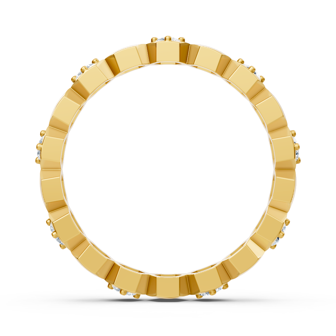 Ring mit Diamant & Diamanten in 14K Gelbgold | Rosy – hochwertiger Schmuck von Rosy Lab Diamonds