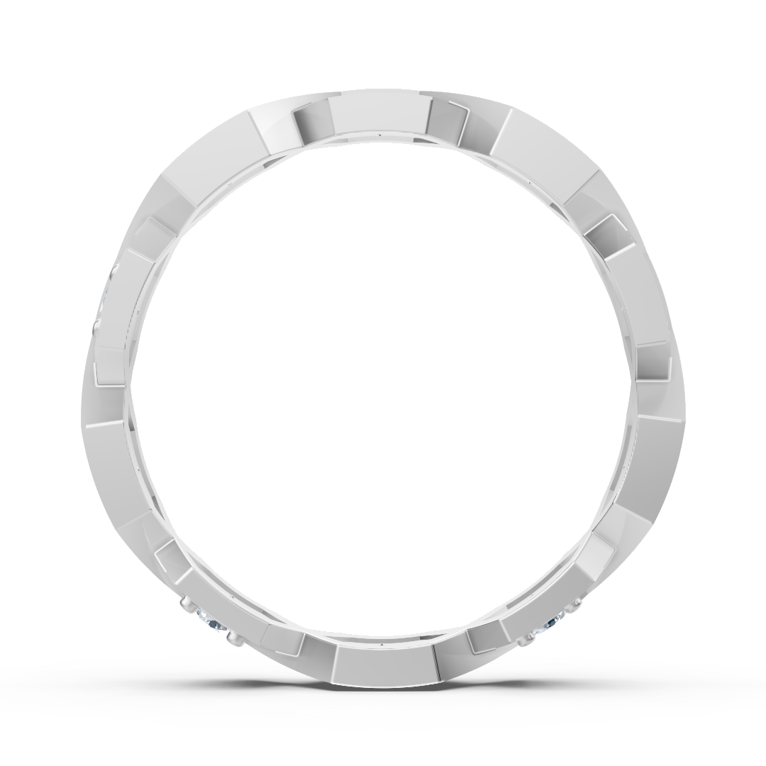 Bague en diamant géométrique en or blanc 14 carats – Bijoux haut de gamme de Rosy Lab Diamonds