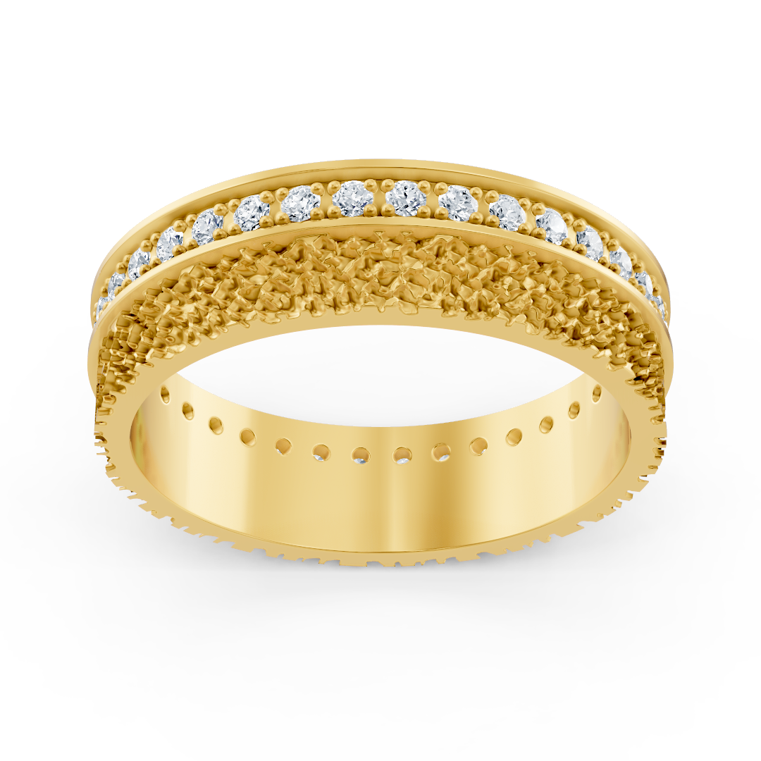 Elegant Yellow Gold diamond ring with 36 diamonds – 1.30 mm, 0.360 carats, 14-karat gold – high-quality Jewelry from Rosy Lab Diamonds