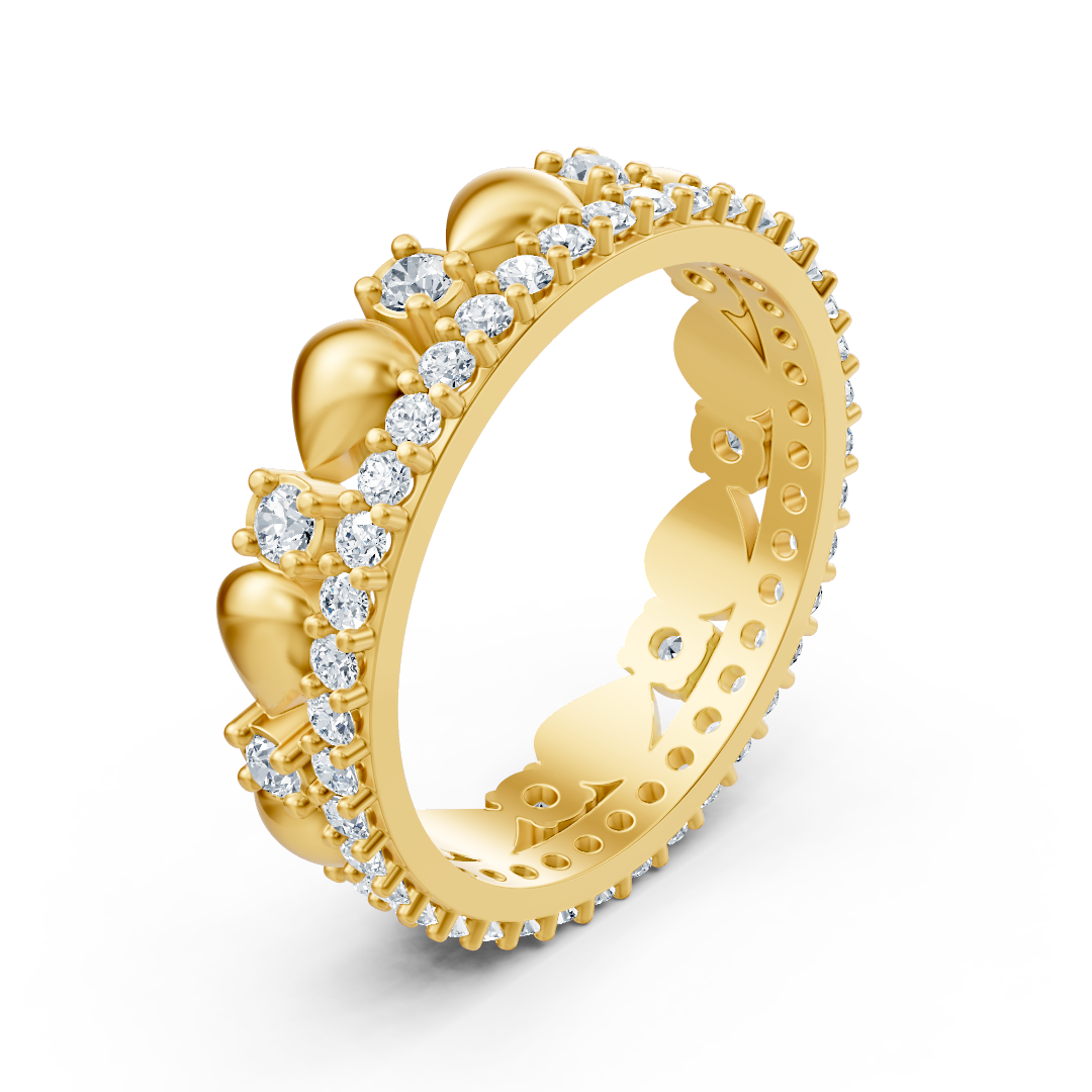 Ring mit Diamant & Labordiamanten in 14K Gelbgold | Rosy – hochwertiger Schmuck von Rosy Lab Diamonds