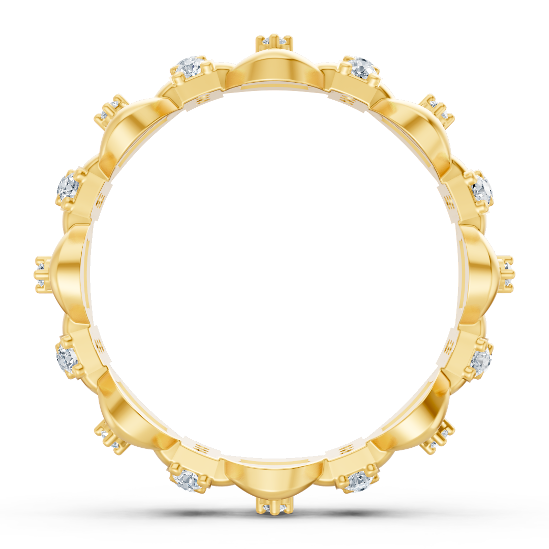 Bague en or jaune avec design moderne et diamants cultivés en laboratoire