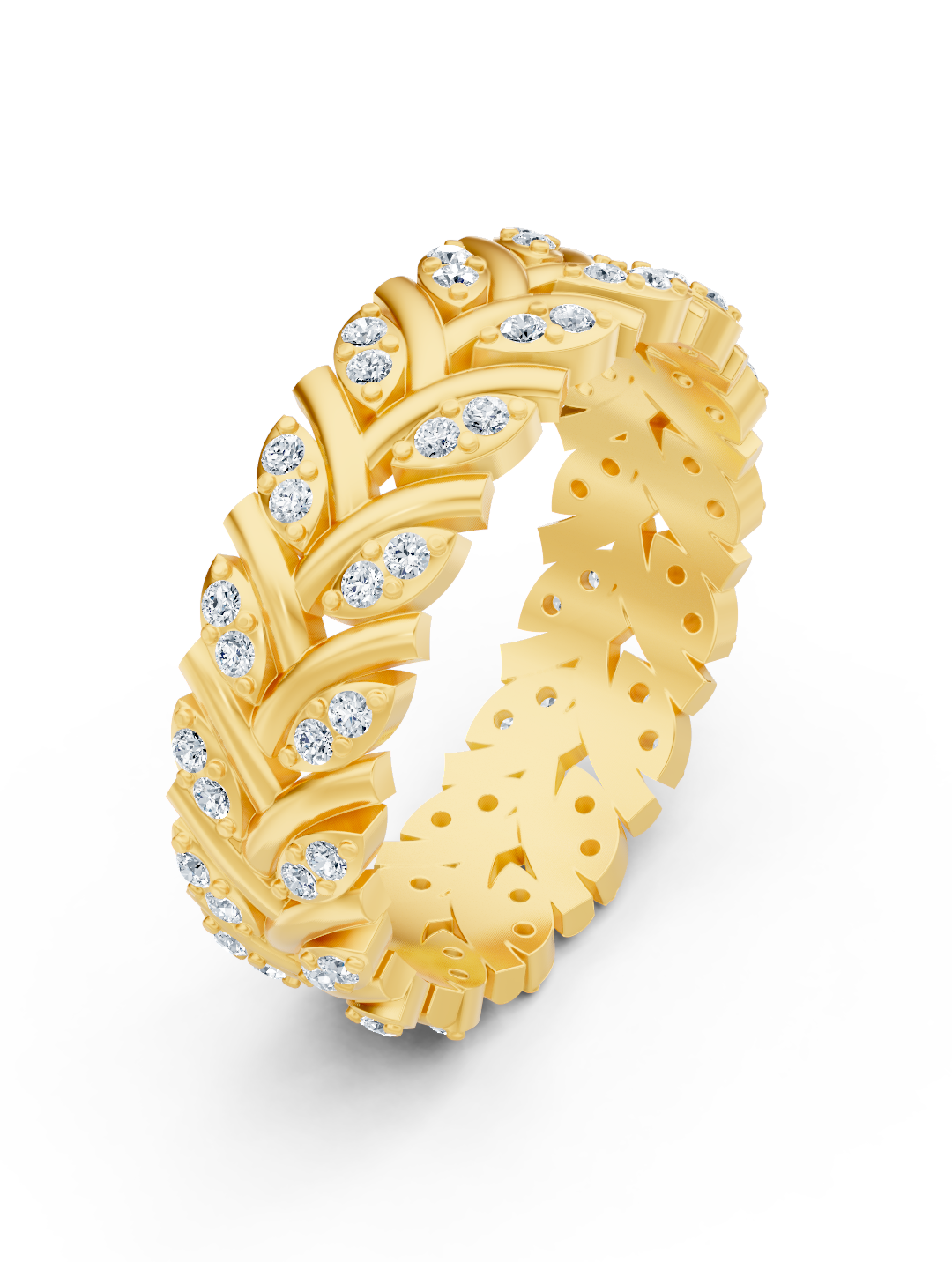 Ring mit Diamant & Labordiamanten in 14K Gelbgold | Rosy – hochwertiger Schmuck von Rosy Lab Diamonds
