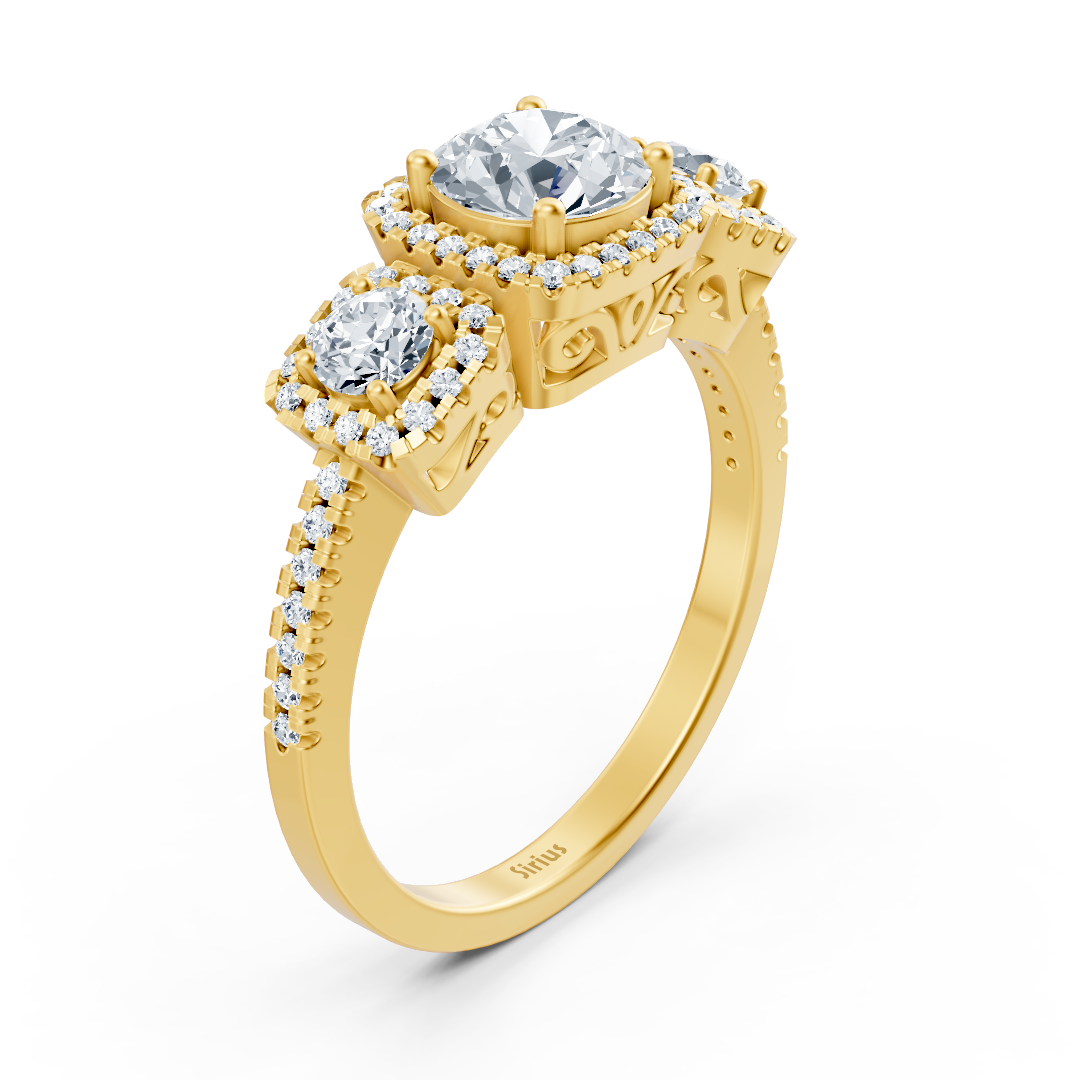 Weißtopas-Ring mit Labordiamanten in 14K Gelbgold | Rosy – hochwertiger Schmuck von Rosy Lab Diamonds