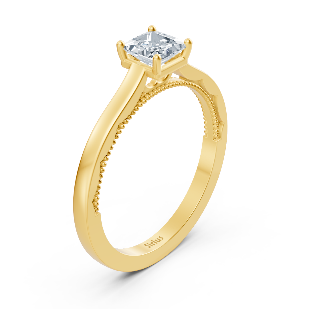 Bague solitaire diamant or jaune