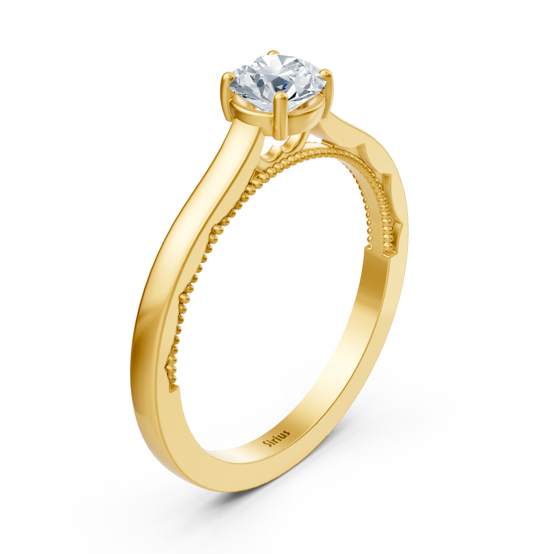 Eleganter Solitärring aus Gelbgold mit 5 mm labordiamant - hochwertiger Schmuck von Rosy Lab Diamonds