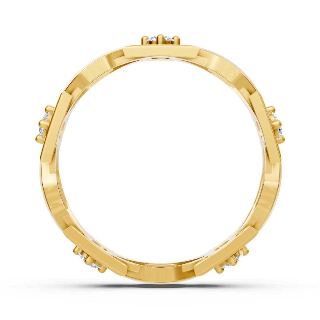 Exclusive Yellow Gold diamond ring with a modern design – high-quality Jewelry from Rosy Lab Diamonds