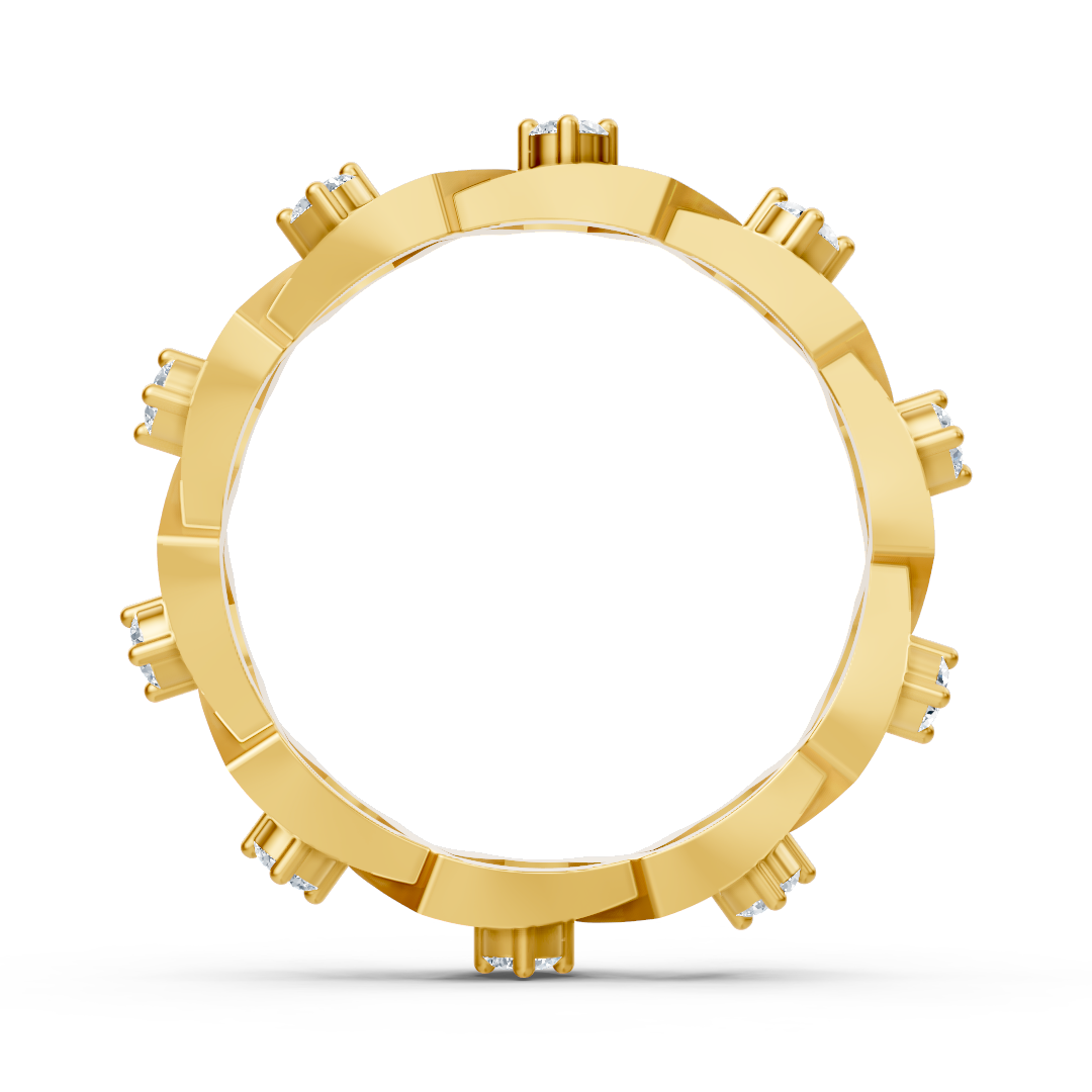 14K yellow gold ring with 35 lab-grown diamonds in a prong setting – high-quality Jewelry from Rosy Lab Diamonds