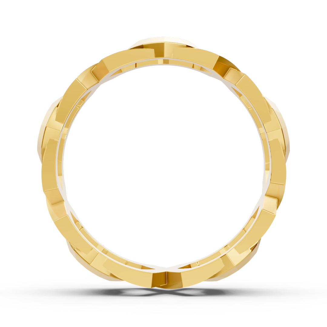 Bague en or jaune 14K avec 35 diamants de laboratoire en sertissage griffes
