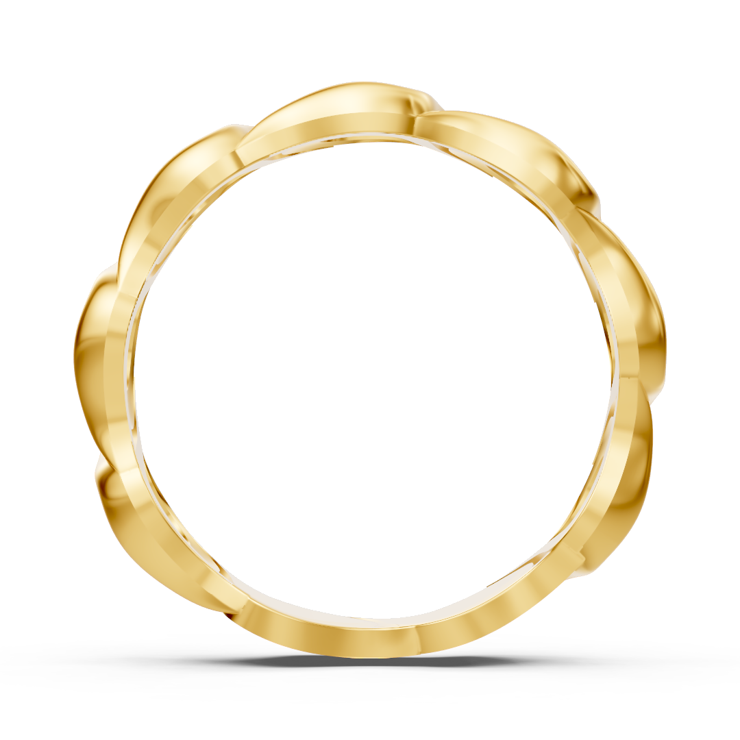 14K Gelbgoldring mit 21 Labor-Diamanten in Prong-Fassung - hochwertiger Schmuck von Rosy Lab Diamonds
