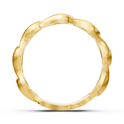14K yellow gold ring with 21 lab diamonds in prong setting