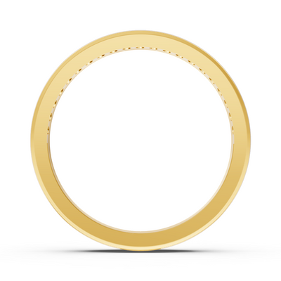 Bague semi-mémoire élégante avec diamants en or jaune 14K