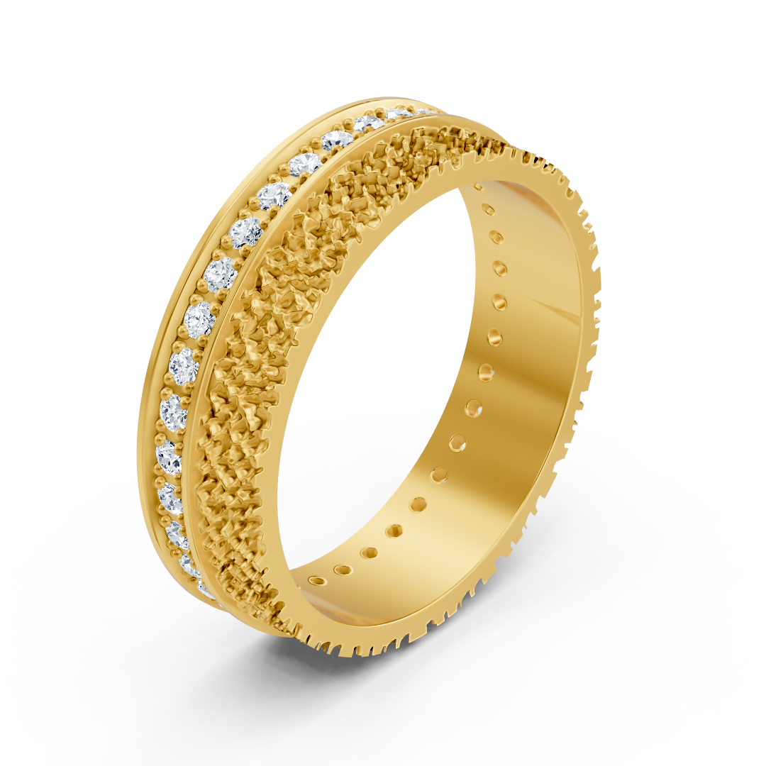 Elegant Yellow Gold diamond ring with 36 diamonds – 1.30 mm, 0.360 carats, 14-karat gold – high-quality Jewelry from Rosy Lab Diamonds