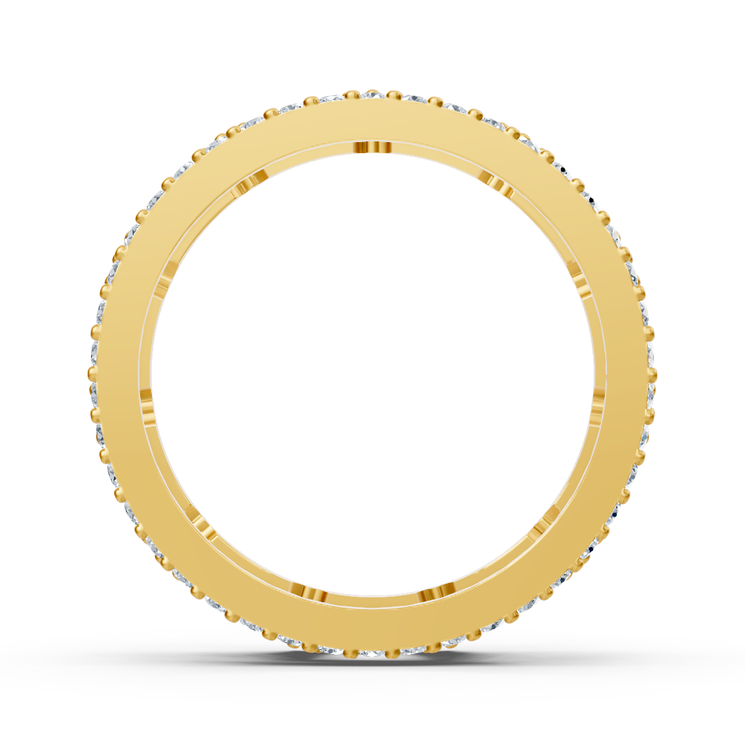 Bague en or jaune au design architectural avec 53 diamants de laboratoire – bijoux haut de gamme de Rosy Lab Diamonds