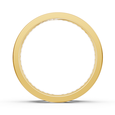 Delicate yellow gold ring with wave structure and 48 lab-cut diamonds