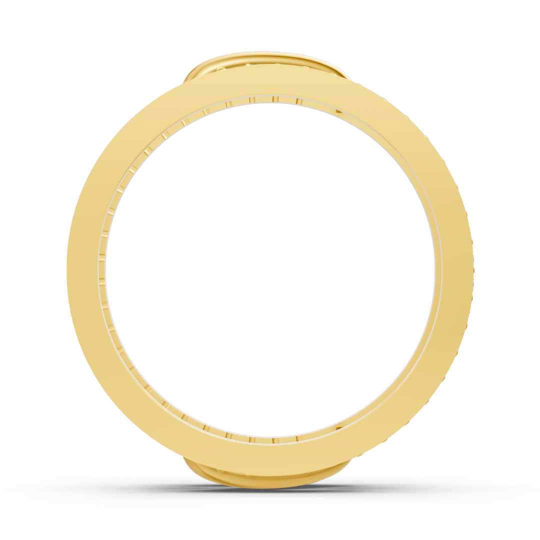 Yellow gold ring with loop detail and 52 lab-grown diamonds – high-quality Jewelry by Rosy Lab Diamonds