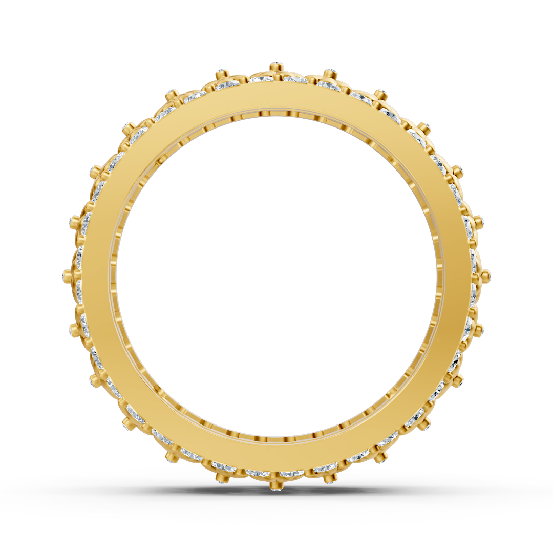 Gelbgoldring mit floraler Struktur und 72 Labor-Diamanten - hochwertiger Schmuck von Rosy Lab Diamonds