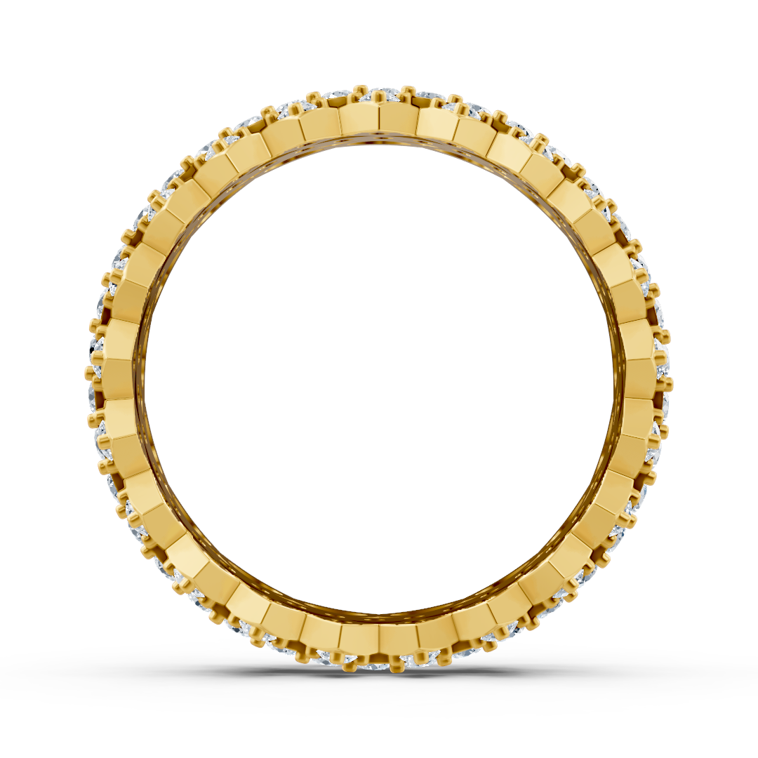 خاتم من الذهب الأصفر بتصميم دائري و59 ماسة مختبرية - مجوهرات فاخرة من Rosy Lab Diamonds