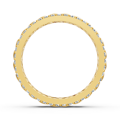 Verspielter Eternity-Ring mit runden Diamanten in Gelbgold – 0,67 Karat
