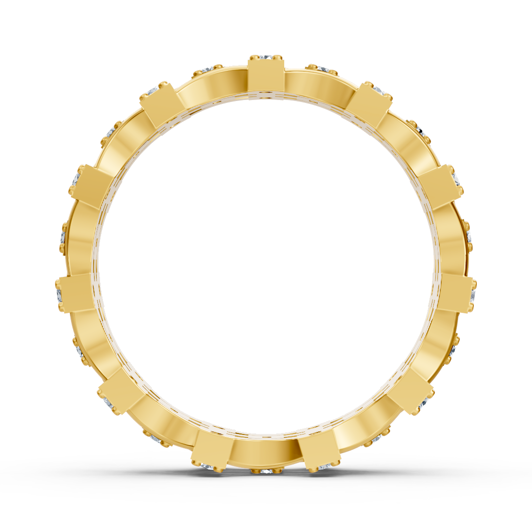 Architectural Diamond Ring in Yellow Gold - 0.374 Carats - High-quality Jewelry by Rosy Lab Diamonds
