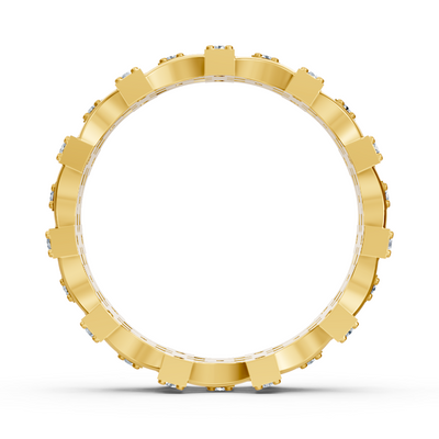 Architektonischer Diamant-Ring in Gelbgold – 0,374 Karat