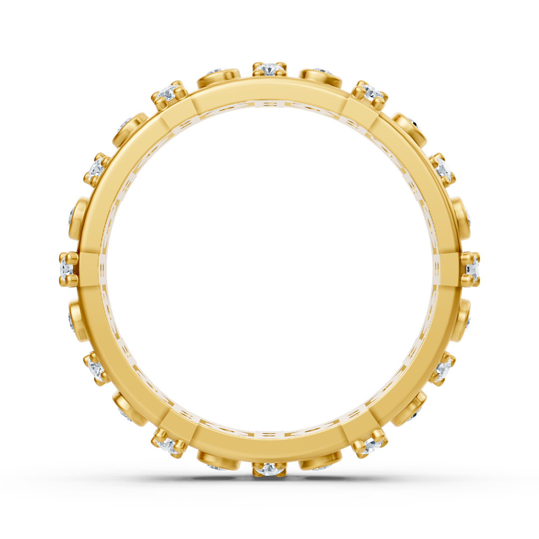 Diamond ring with Bezel and Prong Setting in Yellow Gold - 0.552 carats - high-quality Jewelry by Rosy Lab Diamonds