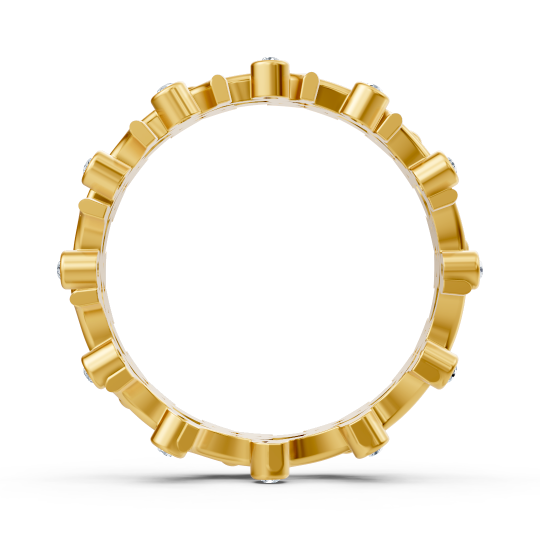 Bague florale en Diamant Or Jaune avec Serti Clos - 0,072 carat - Bijoux haut de gamme de Rosy Lab Diamonds